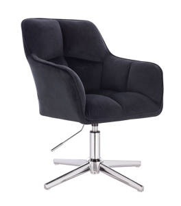 HR550CROSS Fekete modern velúr szék krómozott lábbal