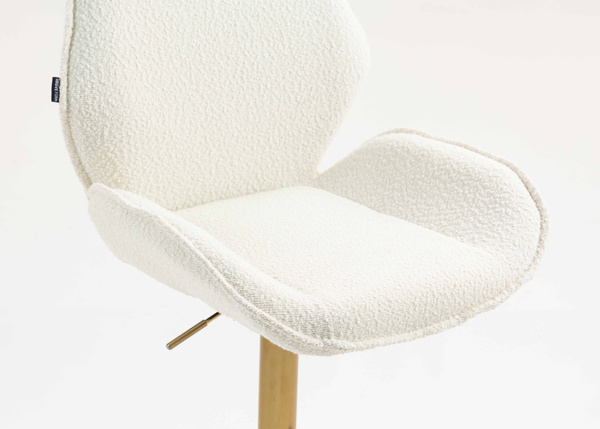 HR350KW Krémszínű boucle velúr szék arany lábbal