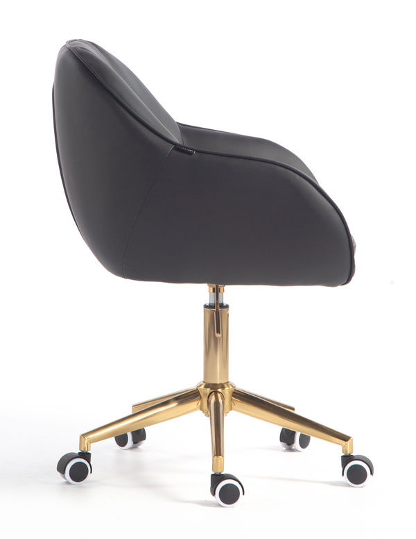 HR2055K Fekete Modern Műbőr Szék Aany lábbal