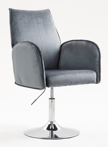 HR280N Grafit Modern Velúr Szék Krómozott lábbal