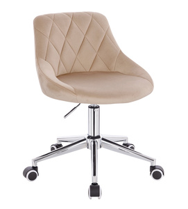 HR1054K Latte modern velúr szék krómozott lábbal