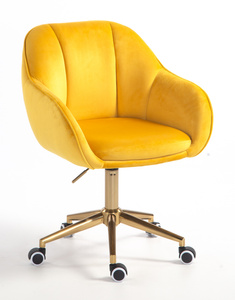 HR2055K Sárga Modern Velúr Szék Arany lábbal
