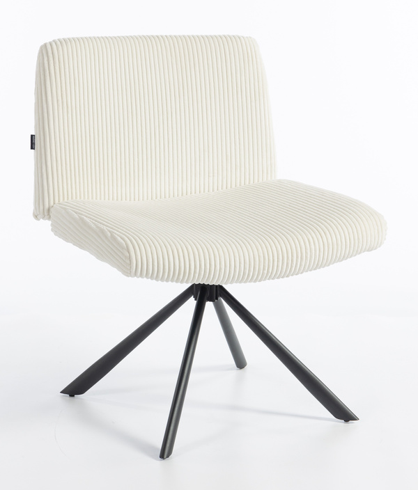 HR150 CSILLAGLÁB Fehér Modern Kordbársony Szék Fekete lábbal