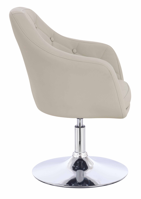 HR831N Ecru Műbőr Premium Soft szék Krómozott lábbal