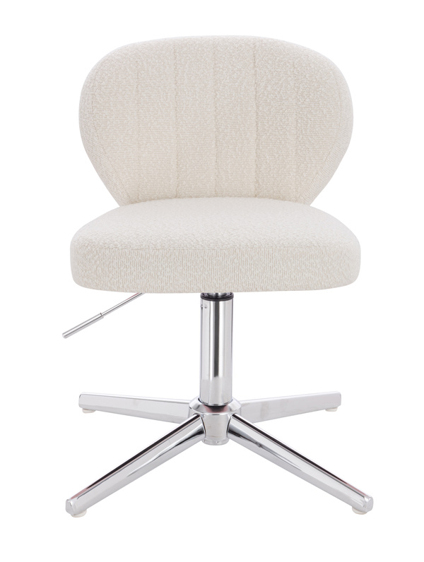 HR193CROSS Krémszínű modern boucle  szék krómozott lábbal