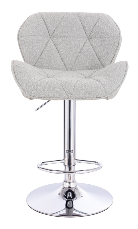 HR111W Szürke modern boucle szék krómozott lábbal