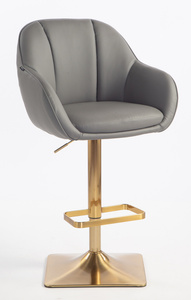 HR2055KW Szürke Modern Műbőr Szék Aany lábbal