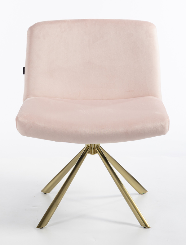 HR150 CSILLAGLÁB Púder Rózsaszín Modern Velúr Szék Arany lábbal