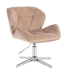 HR111CROSS Latte modern velúr szék krómozott lábbal