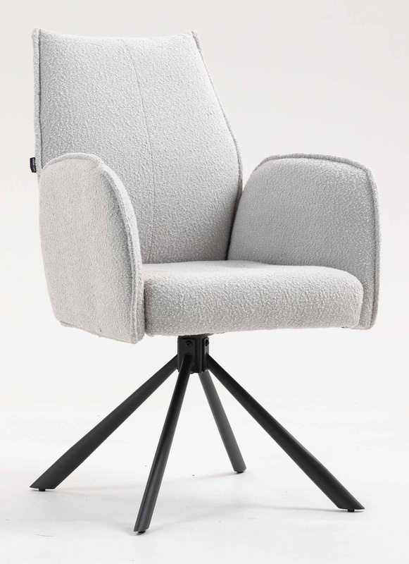 HR280 CSILLAGLÁB Szürke modern boucle szék fekete lábbal