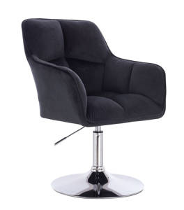 HR550N Fekete modern velúr szék krómozott lábbal