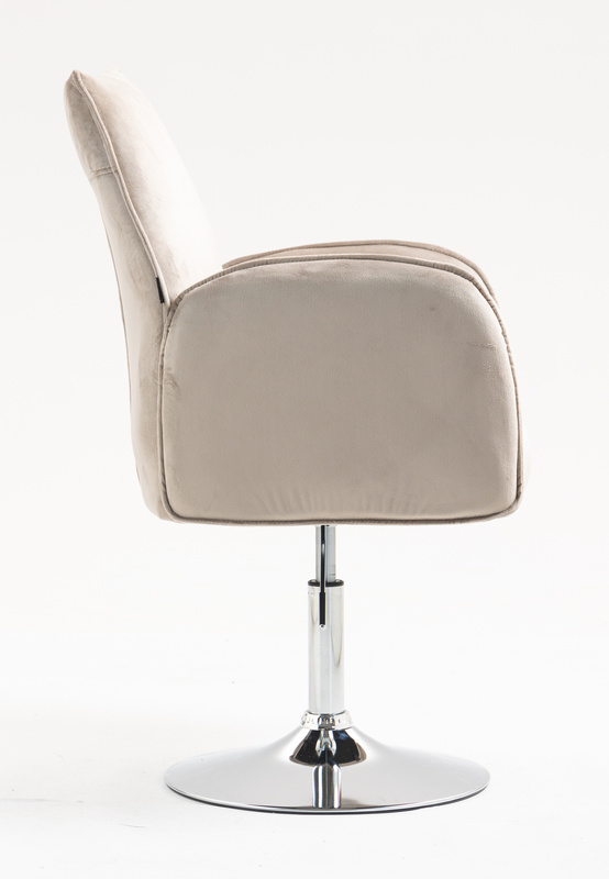HR280N Latte Modern Velúr Szék Krómozott lábbal