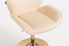 HR350N Krémszínű modern velúr szék arany lábbal