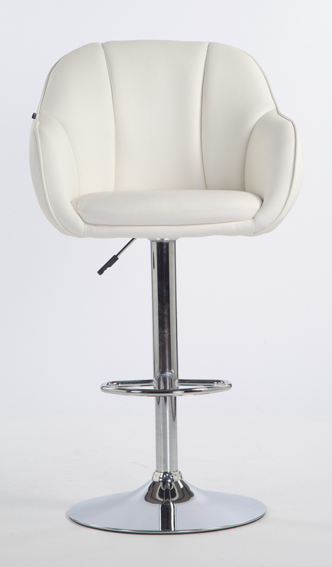 HR2055W Fehér Modern Műbőr Szék Krómozott lábbal