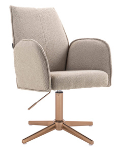 HR280CROSS Latte modern boucle szék arany lábbal