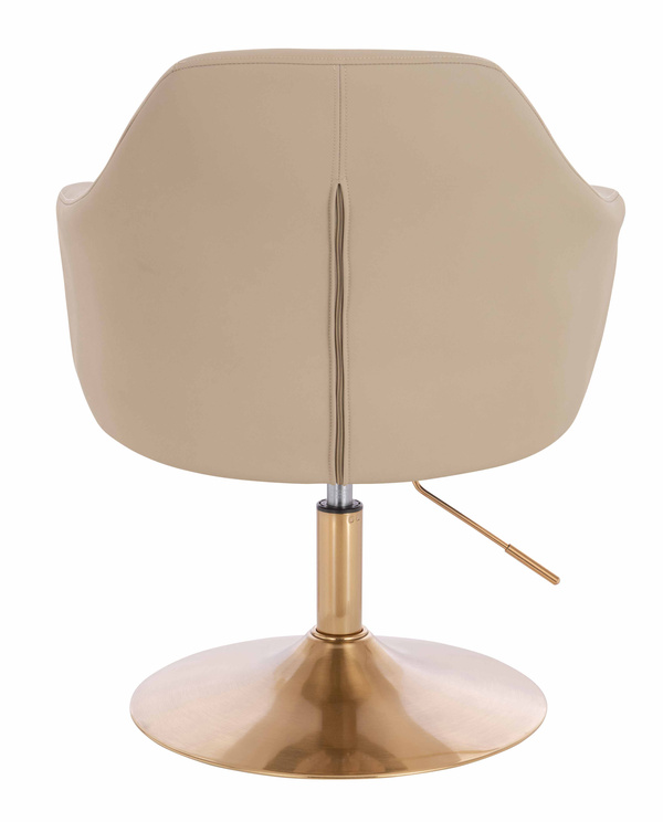 HR831N Krémszínű Műbőr Premium Soft szék Arany lábbal