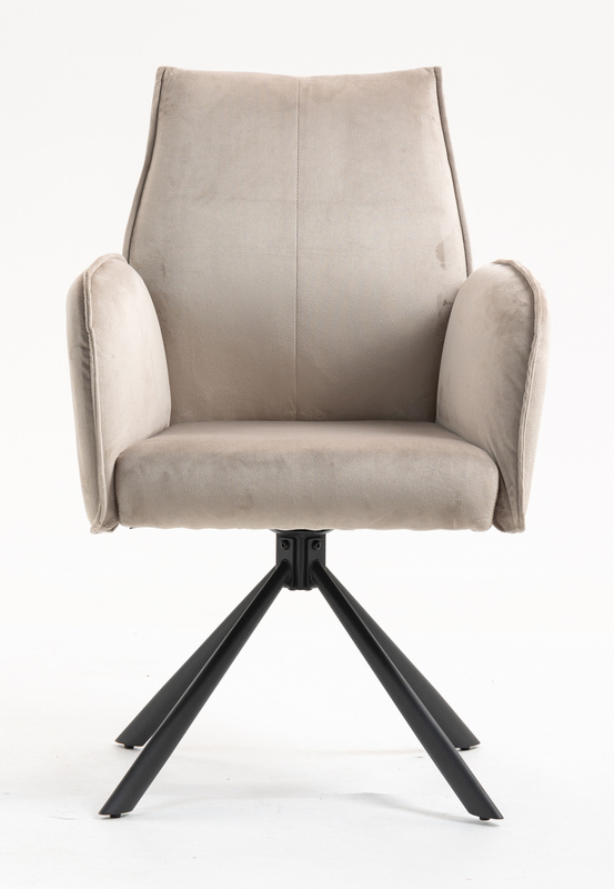 HR280 CSILLAGLÁB Latte Modern Velúr Szék Fekete lábbal