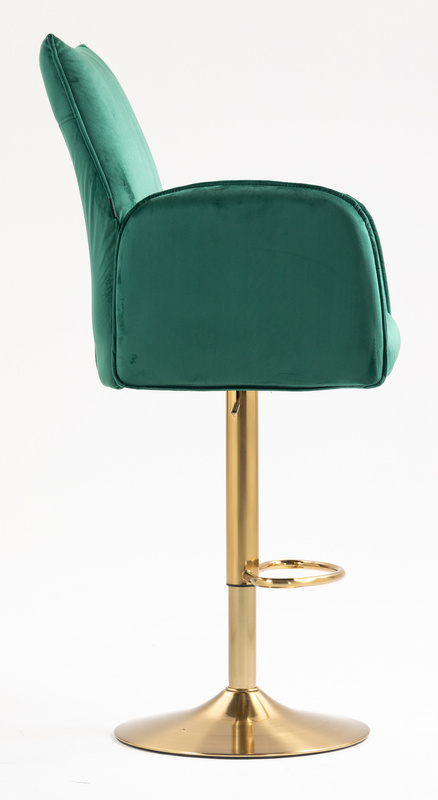 HR280W Sötétzöld Modern Velúr Szék Arany lábbal