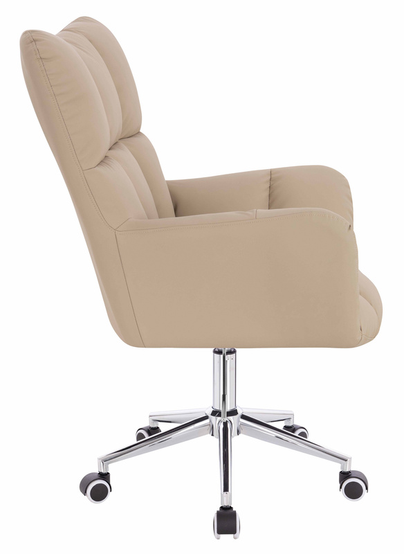 HR650K Krémszínű Műbőr Premium Soft szék krómozott lábbal