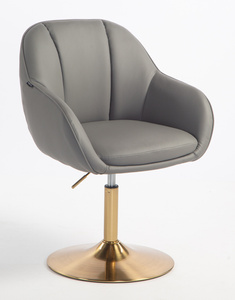 HR2055N Szürke Modern Műbőr Szék Aany lábbal