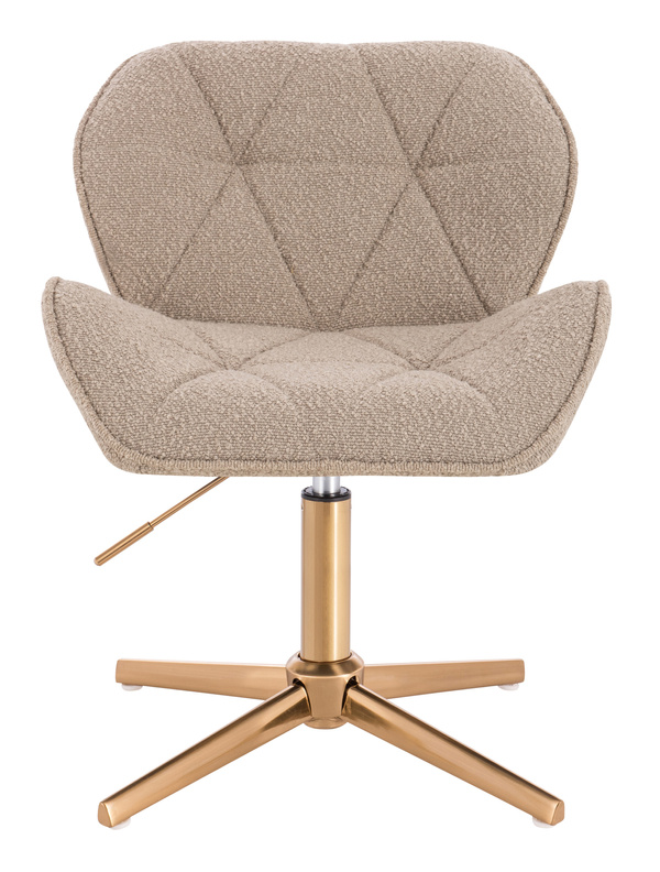 HR111CROSS Latte modern boucle szék arany lábbal