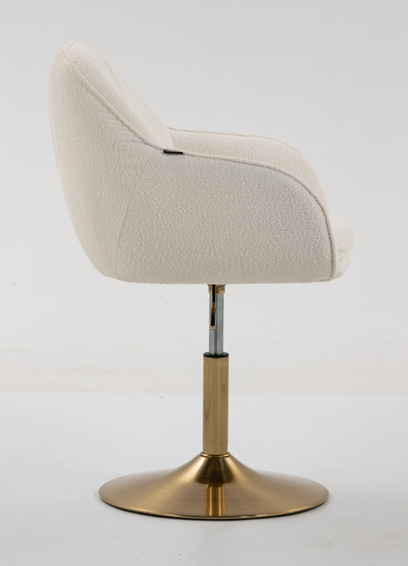 HR2055N Krémszínű Modern Boucle Szék Arany lábbal