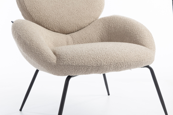 HR2045 Latte modern boucle szék fekete lábbal