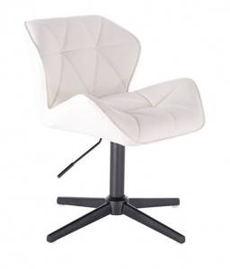 HC111CROSS Fehér modern műbőr szék fekete lábbal