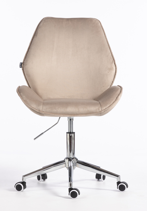 HR350K Latte modern velúr szék krómozott lábbal