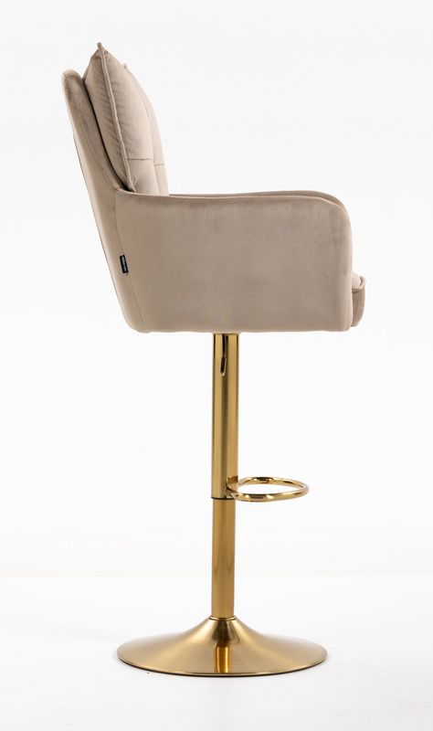 HR250W Latte modern velúr szék arany lábbal