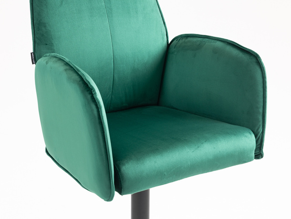 HR280W Sötétzöld Modern Velúr Szék Fekete lábbal