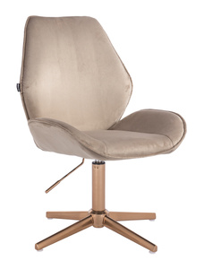 HR350CROSS Latte modern velúr szék arany lábbal