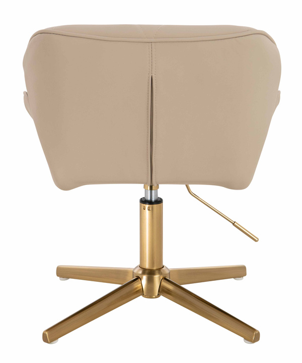 HR111CROSS Krémszínű Műbőr Premium Soft szék arany lábbal