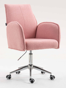 HR280K Púder Rózsaszín modern boucle szék krómozott lábbal