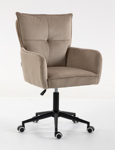 HR250K Latte modern velúr szék fekete lábbal