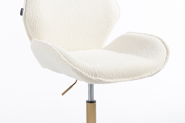 HR350N Krémszínű boucle velúr szék arany lábbal