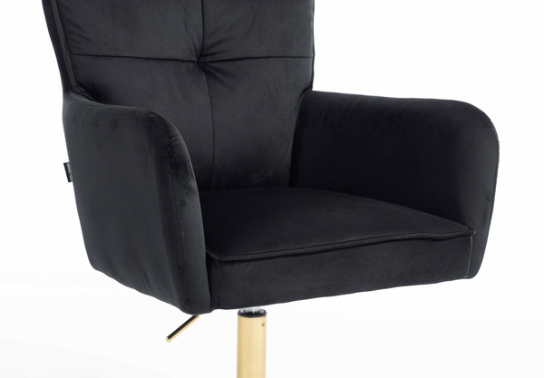 HR250CROSS Fekete modern velúr szék arany lábbal