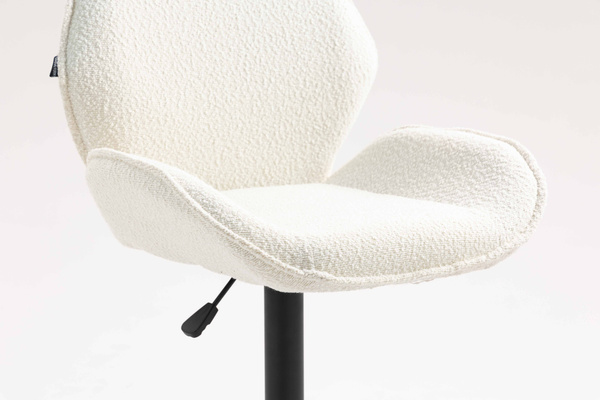 HR350KW Krémszínű modern boucle szék fekete lábbal