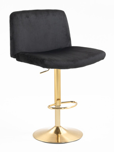 HR150W Fekete Modern Velúr Szék Arany lábbal