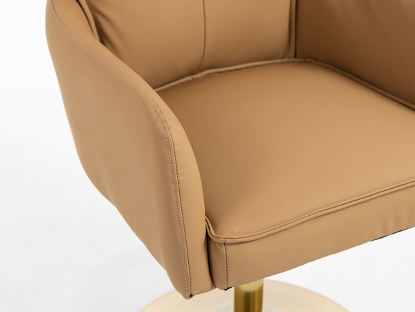 HR250N Karamell Színű Prémium Soft Műbőr Szék Arany Lábbal