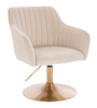 HR190N Krémszínű Modern Velúr Szék Arany lábbal