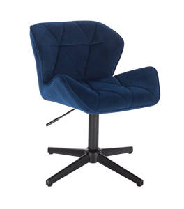 HR111CROSS Tengerkék modern velúr szék fekete lábbal