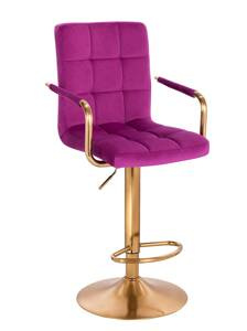 HC1015WP Fukszia modern velúr szék arany lábbal