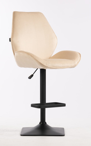 HR350KW Krémszínű modern velúr szék fekete lábbal