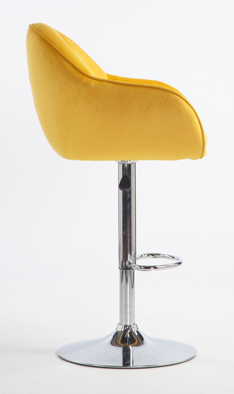 HR2055W Sárga Modern Velúr Szék Krómozott lábbal