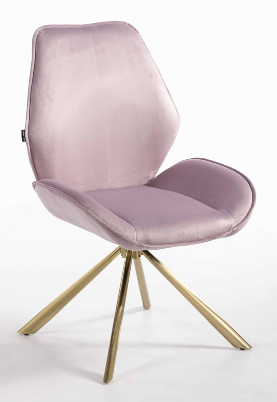 HR350 CSILLAGLÁB Halványlila modern velúr szék arany lábbal