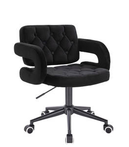 HR8403K Fekete modern velúr szék fekete lábbal