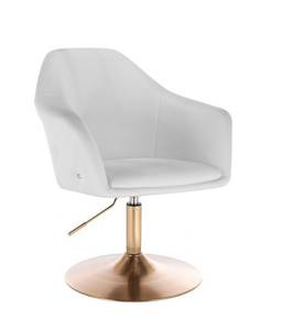 HC547 Fehér modern műbőr szék arany lábbal