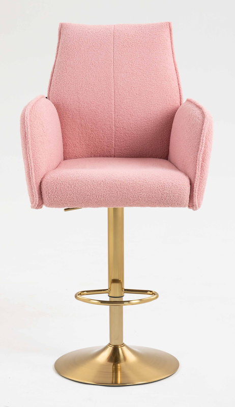 HR280W Púder Rózsaszín modern boucle szék arany lábbal