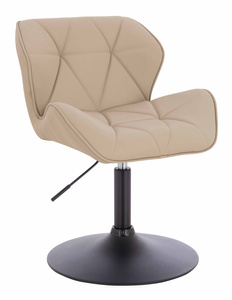 HR111N Krémszínű Műbőr Premium Soft szék fekete lábbal